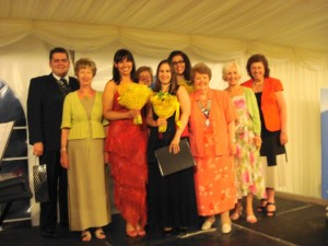 President Iris with Club members and