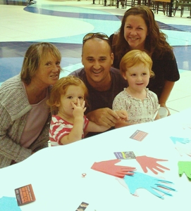 Three generations signed their hands