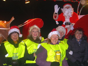 soroptimists with santa float
