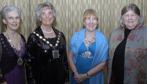 president maggie and guests at charter dinner