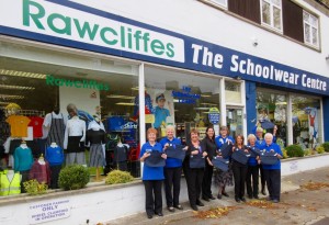 Club members with the book bags donated by Rawcliffes School outfitter.