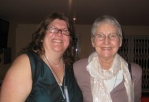 2012/13 Club President, Jen Simpson (L) with outgoing Club President, Anne Lines (R)
