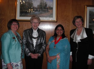 Claire Bell, President SI Midlands East Region, President Joan, SI Leicester, Manjoola Sood, Deputy Lord Mayor, Baroness Byford