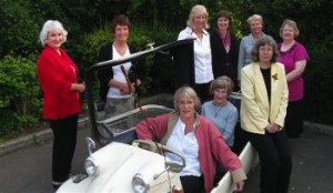 Chelmsford Club members with Yvonne in her car