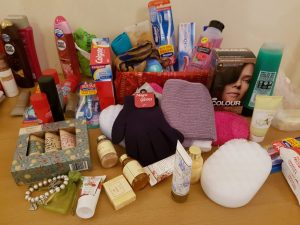 Picture of goods donated to Project Shoebox