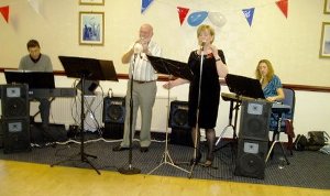 The band played for community singing, line dancing etc.