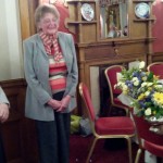 President Hilda presents the Joint Past Presidents Audrey and Marion with flowers