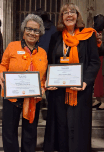 President Elect Kate Belinis and Member Margaret Clark, at the NAWO event at the House of Lords.