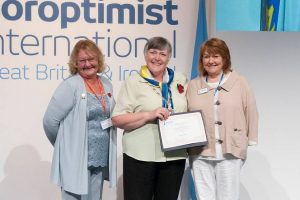 Sian presented with Best Practice Award by Margaret Emsley with Barbara Dixon