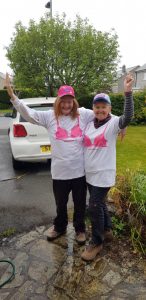Sian and Andy finish the Moonwalk