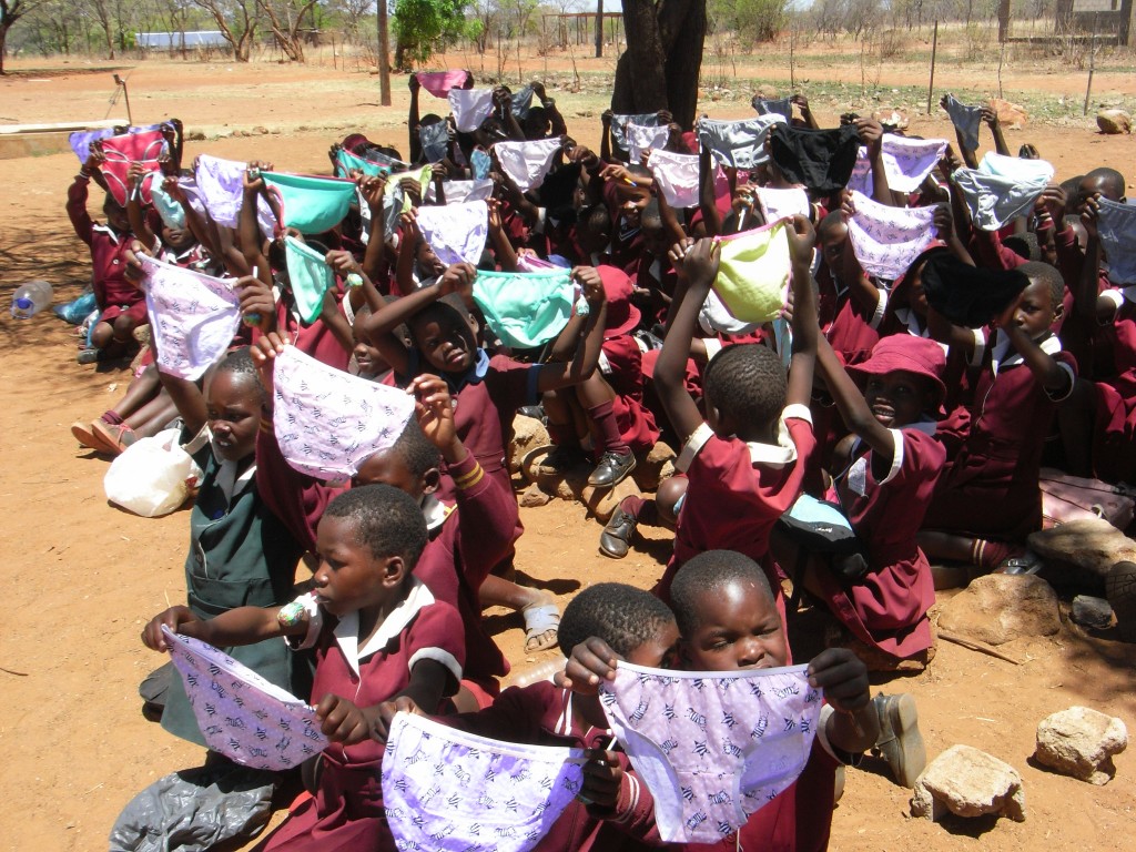 working with SI Bulawayo to provide children with new underwear