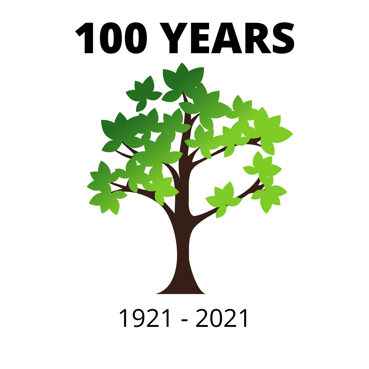 infographic of a tree marking 1921 - 2021