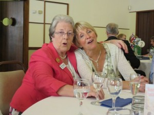 Sing along-Kath Smith SI Newcastle & Joan Lee SI Bilston. Note the empty glasses!
