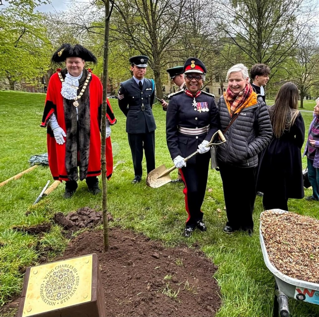 The King’s Coronation Tree Planting:  Attended by Two of our Members