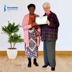 45 Years of Soroptimism: Carol Receives her Long Service Certificate