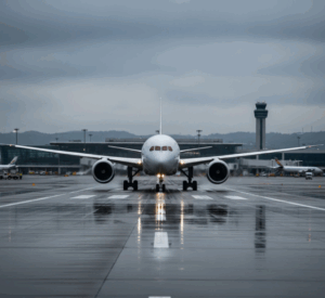 Image of plane on runway