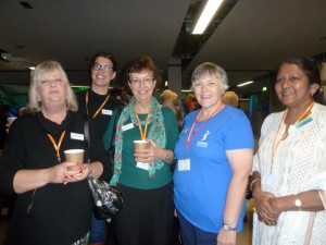 Sue, Jo and Carole with President Elect, Margaret Emsley