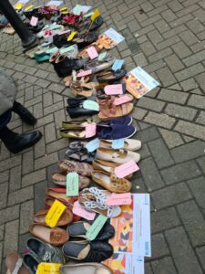 Shoes labelled with women's names