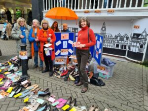 Soroptimists and a display in the street