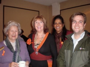 From Left to Right: Club Member Gypsy Nichol, Regional President Margaret, Hema Ayupala, John McGeachy