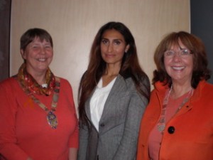 From Left to Right: Club President Dorothy Thomson, Yasmin Khan, Regional President Margaret 