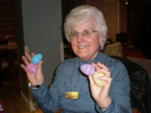Alma with "duck eggs"