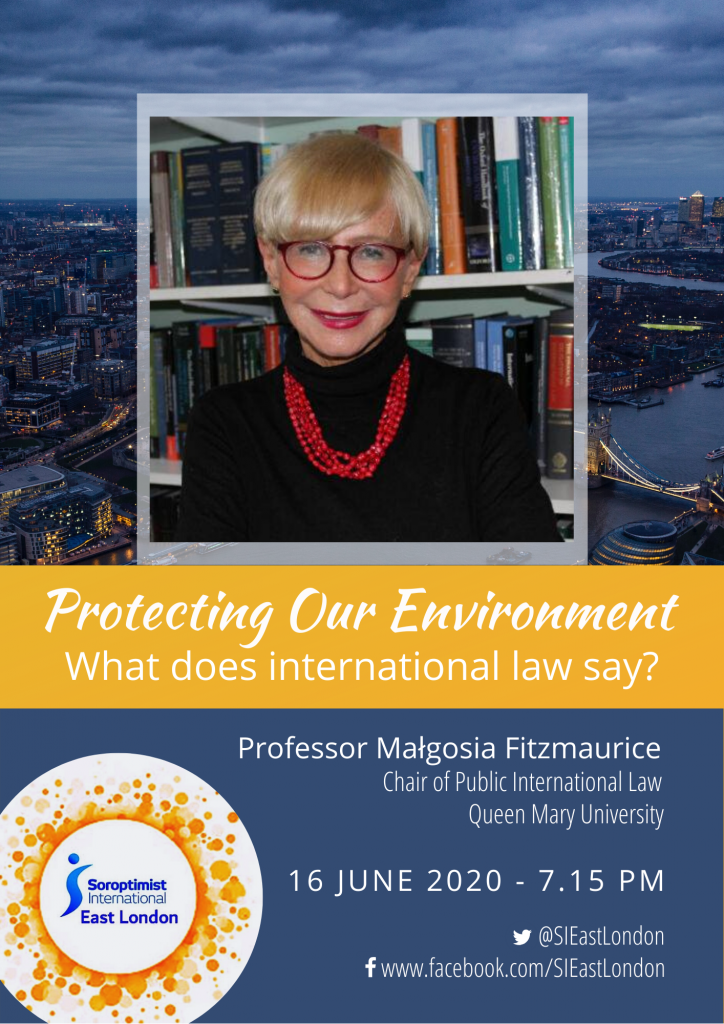 Professor Malgosia Fitzmaurice Protecting our Environment and International Law