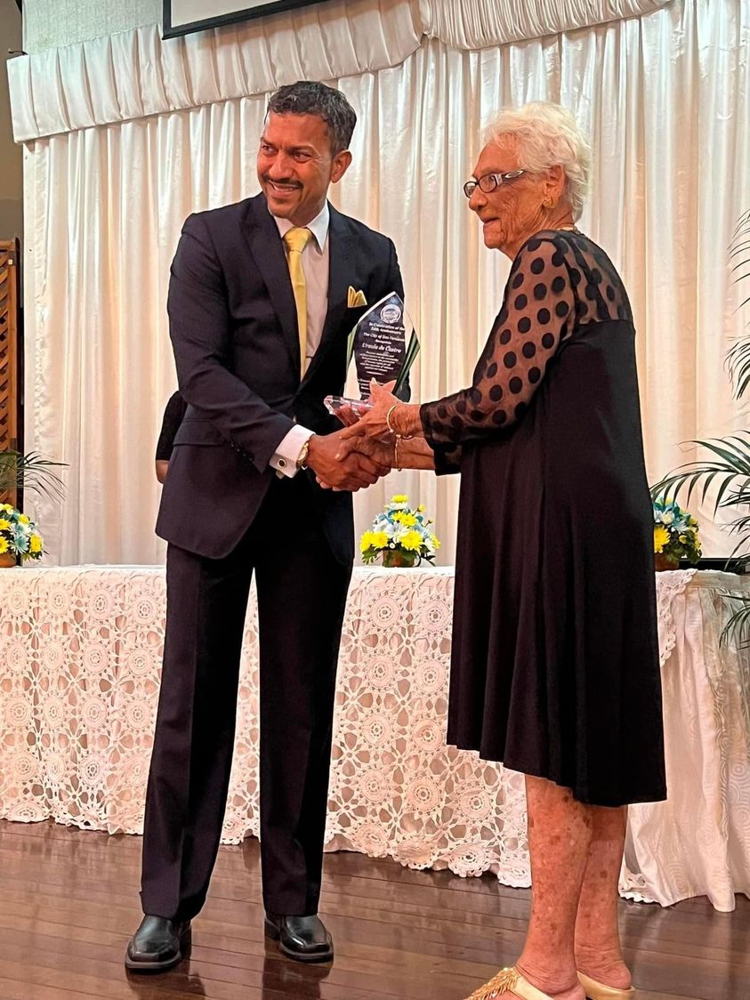 Soroptimist International Esperance is proud of the recognition of its member Ursula de Castro by the City of San Fernando, presented by Councillor Marcus Girdharie. At 96, she is still an active member of the club. The award was given "for your dedication and selfless service to the community that promotes the protection of human rights for all and the rejection of violence against our women."