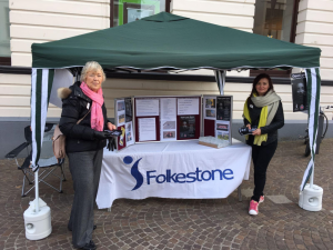 Jan Doyle and Nicola Boston raising awareness of Human Trafficking in Folkestone