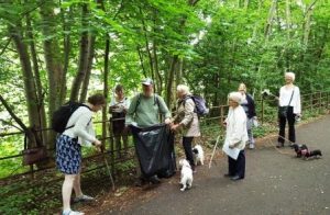 Environment Day walkers collecting litter in Kelvingrove Park