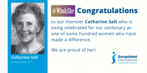 Catherine Salt, former SI Glasgow City member featured in the #WhoIsShe SIGBI celebration