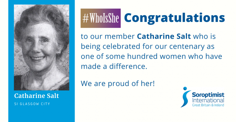 Catherine Salt, former SI Glasgow City member featured in the #WhoIsShe SIGBI celebration