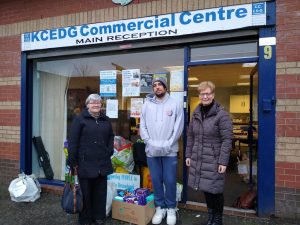 SI Glasgow City members dropping off donations to the Drumchapel Foodbank.