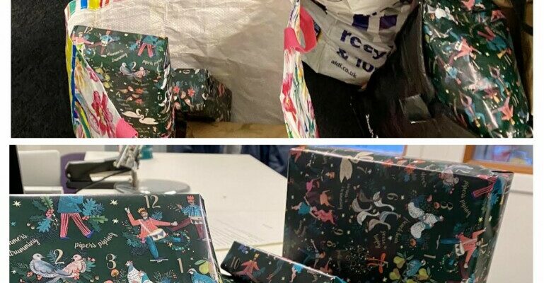 Presents donated by SI Glasgow City for the women at Tomorrow's Women Glasgow.