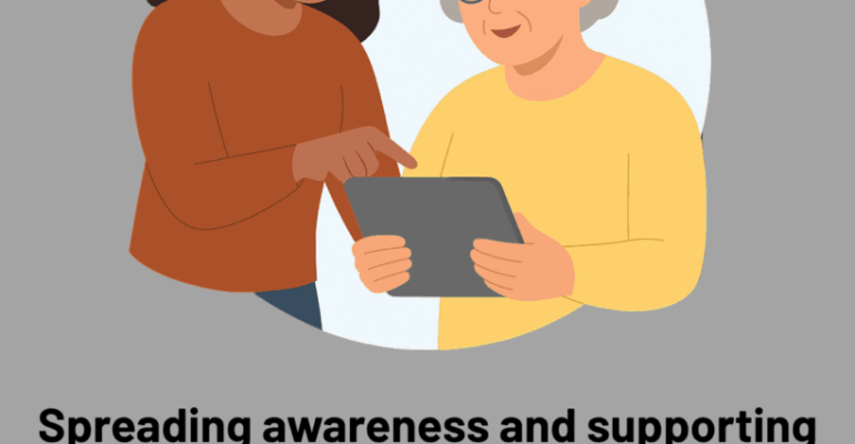 : Spreading awareness and supporting others improves online safety for everyone. Check on friends, share resources, amplify survivor voices. We're stronger together.