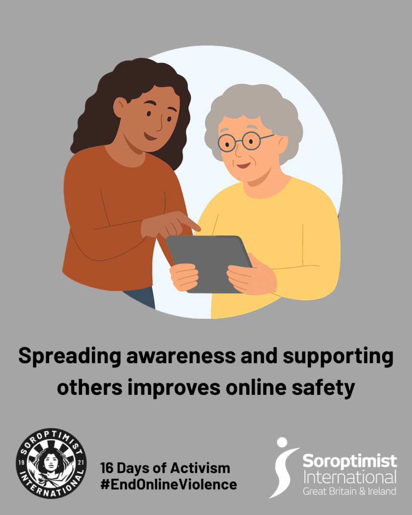 : Spreading awareness and supporting others improves online safety for everyone. Check on friends, share resources, amplify survivor voices. We're stronger together.