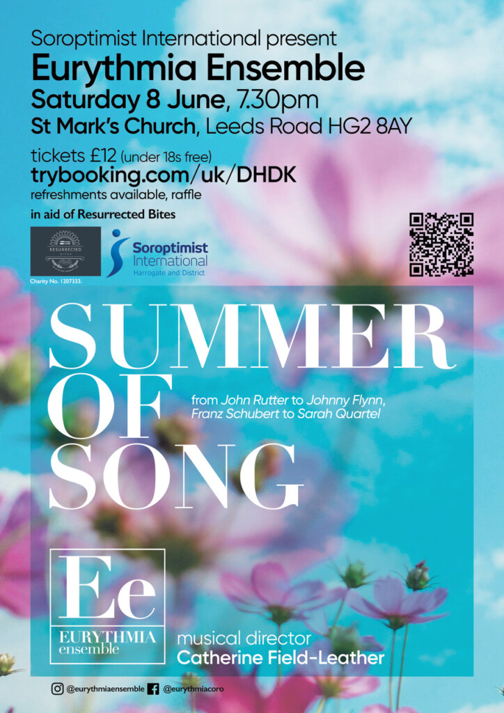 Summer of Song -   Eurythmia Ensemble,   7.30, 8th June, Saint Marks Church, Harrogate