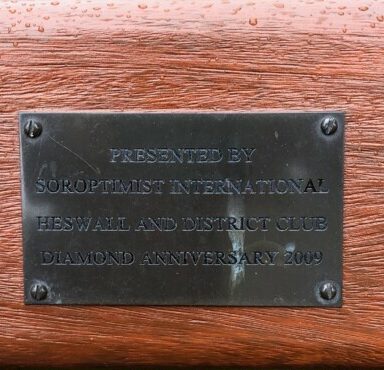 name plate for bench