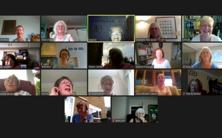 Screen shot of Soroptimists enjoying a quiz night via Zoom