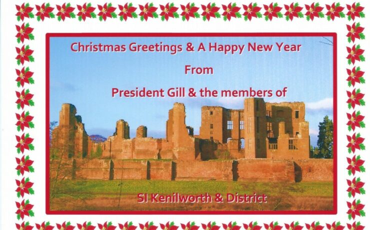 Card with Kenilworth Castle and Christmas greetings