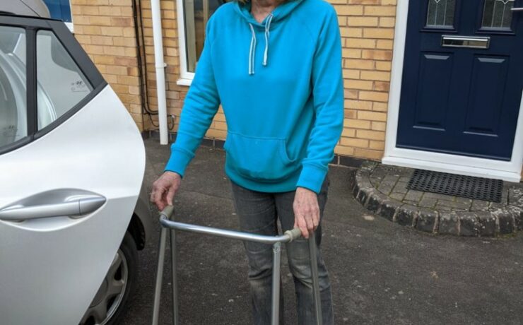 Younger woman with zimmer frame