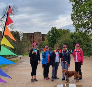 5 women and a dog finish Moonwalk