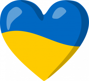 Heart in Ukrainian colours