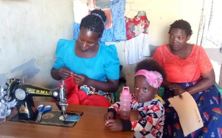 Thanks to Siroptomist International, LCU bought materials for the tailoring program for the women group in Vumba village such as Kitengi materials for sewing clothes for sale. LCU also rented a room for the ladies of the tailoring program in Vumba village because they have been having issues during rainy seasons due to the shelter they had built last year to train from.