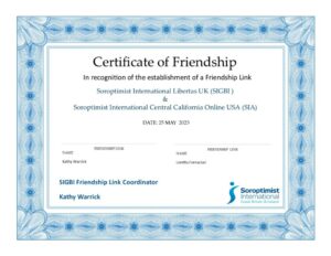 Friendship certificate