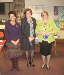 Left to right, President Elect Pat Wain, Past President Donna Cope and new President Lesley Warfield