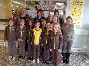 Brown Owl & Leaders with brownies from 5th District (St Chad's) Lichfield