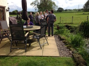 Liz chats to visitors to her garden