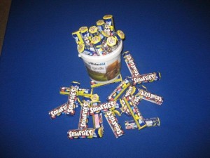 Smartie Tubes filled with 20p coins