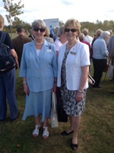 Club members Mary McCurry and Pauline Shields at the Arboretum